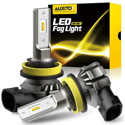 #ad AUXITO Lamp H11 H8 H9 Amber Yellow LED Fog Light DRL Bulbs Super Bright 6000LM $27.99