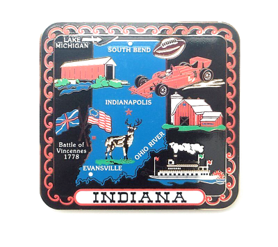#ad Indiana State Magnet Brass South Bend Football Indianapolis Race Car River Boat $9.95