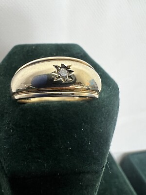 #ad 9ct Yellow Hallmark Gold Diamond Set Gypsey Ring GBP 195.00