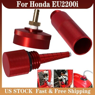 #ad Red Generator Aluminum Extended Run Gas Cap w Brass Funnel For Honda EU2200i $31.29
