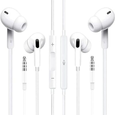 #ad 2Pcs Wired Earbuds In Ear Headphones with 3.5mm Jack Built in Microphone Volume $21.31