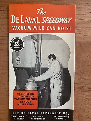 #ad 1948 De Laval Dairy Milking Machine milk can hoist 2A $4.95