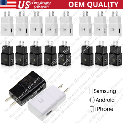 #ad Wholesale Lot Adaptive USB Fast Wall Charger Power Block US For Samsung Android $231.82