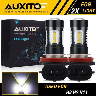 #ad 2X AUXITO H8 H9 H11 LED DRL Fog Driving Light Bulbs High Power 6000K 80W HID EOA $16.71