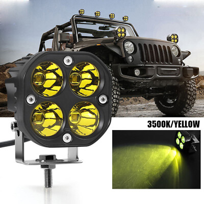 #ad 2 6X 3inch 80W LED Cube Pods Work Light Bar Spot Driving Fog Yellow Lamp Offroad $13.99