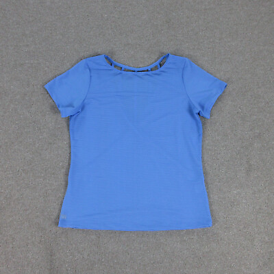 #ad Tail Shirt Womens Medium Blue Striped Short Sleeve Pullover Top $16.39