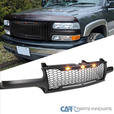 #ad Fits 1999 2002 Chevy Silverado 1500 00 06 Tahoe Suburban Mesh GrilleLED Lamps $75.95