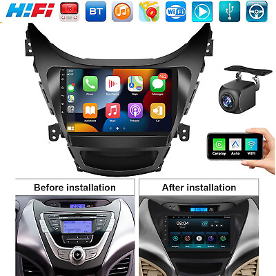 #ad Android 12 Car Stereo Apple CarPlay GPS Radio 32GB For Hyundai Elantra 2011 2013 $105.90