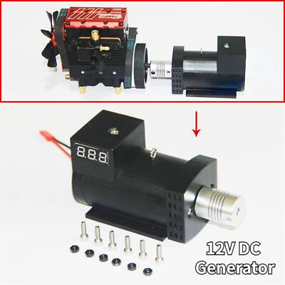 #ad Mini 12V DC Generator Startable Metal Belt Digital Voltmeter Model Accessories $130.59