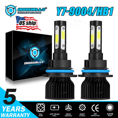 #ad 4sides 9004 LED Headlight Kit 2400W 360000LM Conversion Bulbs 6500K Super Bright $21.49
