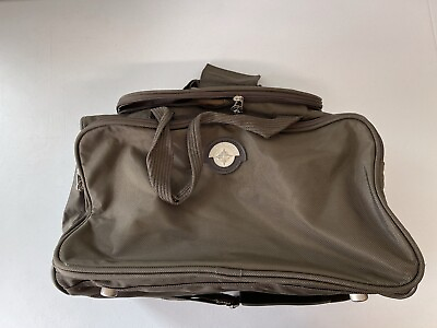 #ad VERDI Unisex Brown tan Canvas Travel Overnight Organizer Bag Duffle $20.00