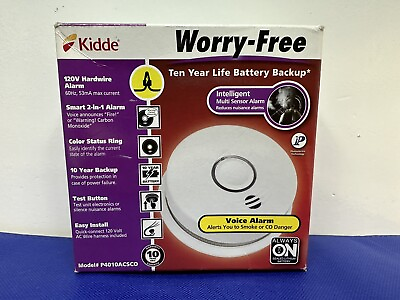 #ad #ad Kidde P4010ACSCO 21027536 Hardwired Carbon Monoxide amp; Smoke Alarm w Battery Back $34.99