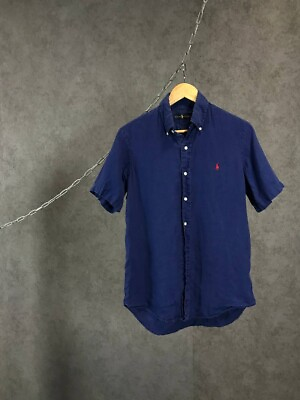 #ad Polo Ralph Lauren designer logo linen shirt $35.00