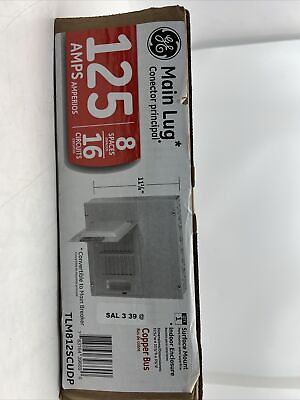#ad GE 125 Amp 8 Space 16 Circuit Main Lug Indoor Load Center TLM812SCUDP NEW $55.15