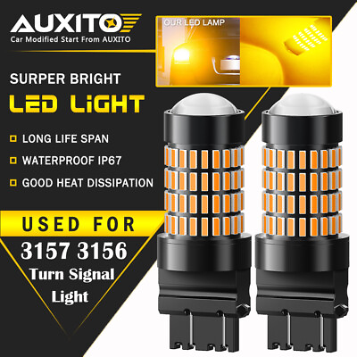 #ad #ad 2X AUXITO 3157 3156 Amber yellow LED Turn Signal Light Bulb Error Free 102H EOA $19.94