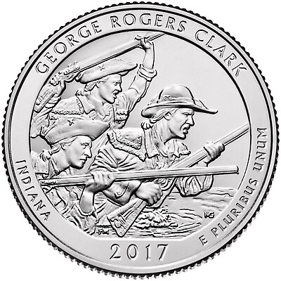 #ad 2017 D George Rogers Clark NP Quarter. Uncirculated From US Mint roll. $2.19