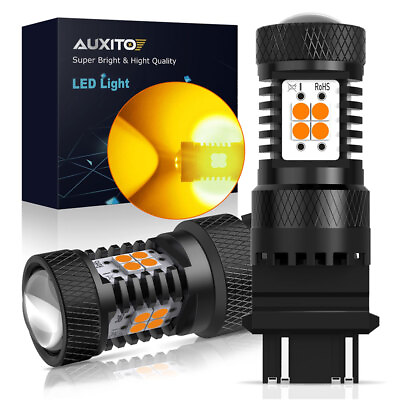 #ad AUXITO 3156 3157 3056 Amber LED Turn Signal Light Super Bright 2400LM CANbus X2 $12.38