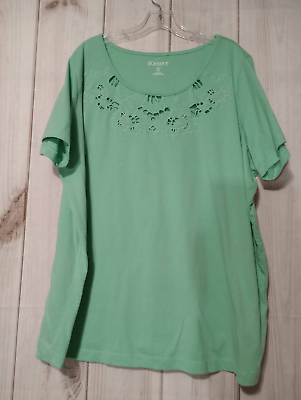 #ad Roamans Shirt Ladies 2x Green Short Sleeve Minimalist $20.00