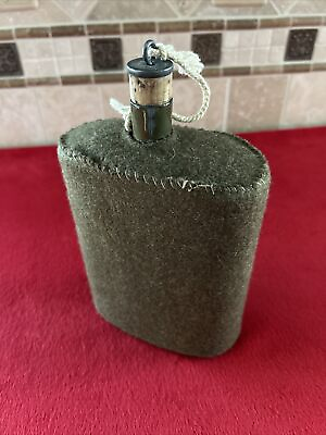 #ad Original WW2 WWII P37 British MILITARY Green CANTEEN WITH WOOL COVER $32.00