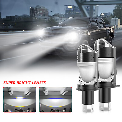 #ad 2Pcs H4 HB2 9003 160W Bi LED Projector Lens Hi Lo Motorcycle LED Headlight Bulbs $34.99