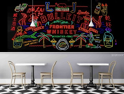 #ad 3D Bar Night Light Background Wallpaper Wall Murals Removable Wallpaper 22 AU $224.99