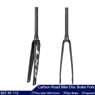 #ad Carbon Road Bike Fork Flat Mount Disc Brake Bicycle Fork nternal Brake Line $160.65