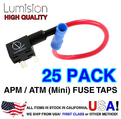 #ad 25 PACK Lumision Add A Circuit Mini ATM APM Fuse Tap Lot Dash Cam Radar Install $99.99