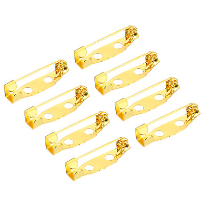 #ad 150Pcs Safety Bar Pins 20mm Brooch Clasp Pin Backs for ID Badges Gold Tone $8.73