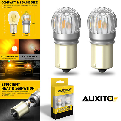 #ad 2* Auxito Super Bright 7506 1156 Amber LED Rear Turn Signal Light Bulbs Yellow $16.14