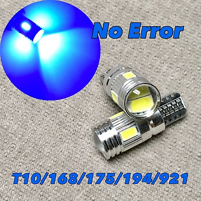 #ad NO canbus error T10 921 BLUE LED BULB 6 SMD reverse back up light Fits TOY $13.95