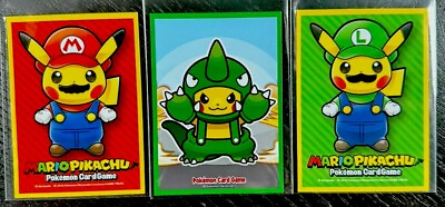 #ad Mario amp; Luigi Kaiju Mania Yoshi Poncho Pikachu Pokémon Center Japan Card Sleeves $15.95