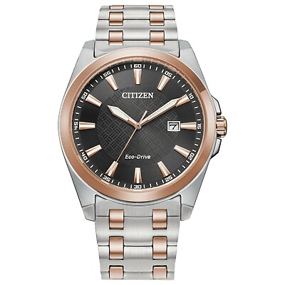 #ad Citizen Peyten Eco Drive Men#x27;s Date Indicator Two Tone Watch 41MM BM7536 53X $135.99