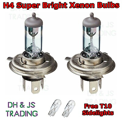 #ad 2x H4 Xenon Super Bright Bulbs 55W Headlight Full Beam Dipped Beam 472 12v 501 GBP 6.95
