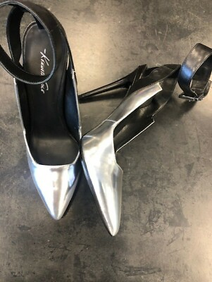 #ad Kenneth Cole NY Women#x27;s Watts 10 Ankle Strap Pump Silver NWB Mult Sizes $36.00