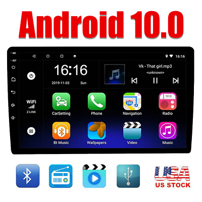 #ad Android 10.0 Car Stereo Radio GPS Navi Wifi BT Mirror Link 2 Din 10.1quot; Quad Core $44.84
