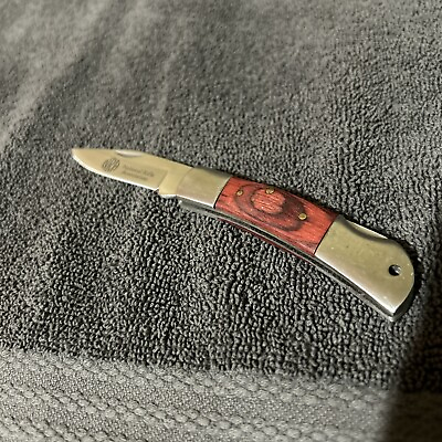 #ad #ad NRA Folding Pocket Knife Wood Plain 440 Stainless Steel 2.5” Blade 2 $10.00