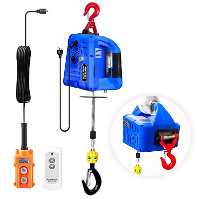 #ad Electric Hoist Winch 110V 1100lbs 1500W Portable Electric Power Winch $155.81