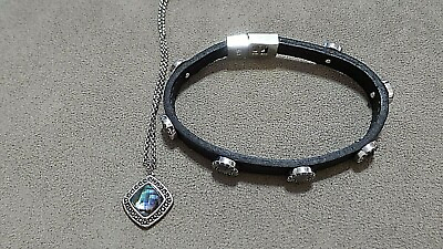 #ad NWOT Judith Jack SS Marcasite amp; Abalone Necklace with Coordinating Bracelet $107.99