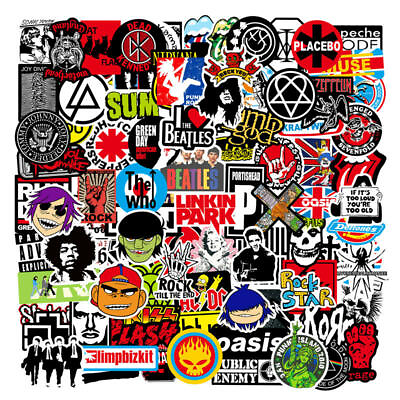#ad Rock Band 100 Stickers Lot Punk Music Heavy Metal Bands Sticker Decal $9.50