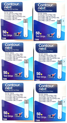 #ad 300 Contour Next Test Strips 6 Boxes of 50ct Exp 7 25 amp; FAST SHIPPING New Box $89.99