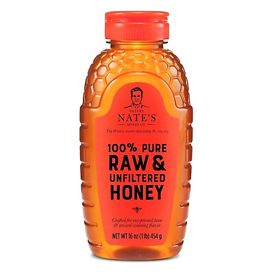 #ad Nate#x27;S 100% Pure Raw amp; Unfiltered Honey Award Winning Taste 16Oz. Squeeze Bo $11.94