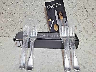#ad Oneida Colonial Boston Dinner Forks 7 1 4quot; Stainless New Original Box Set 4 $25.84