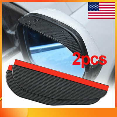 #ad Car Black Rear View Side Mirror Rain Board Eyebrow Guard Sun Visor Accessories $0.99