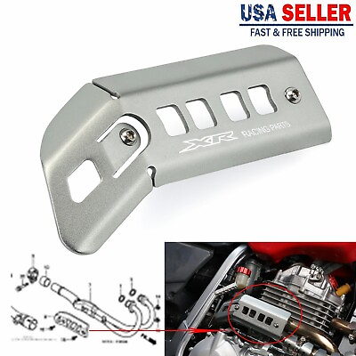 #ad Aluminum Exhaust Link Pipe Heat Shield Protector For HONDA XR250R XR400R Silver $14.88