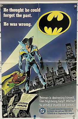 #ad Nightwing Poster 1989 DC Very Rare Lonely Place of Dying Robin Batman Nightwing C $33.77