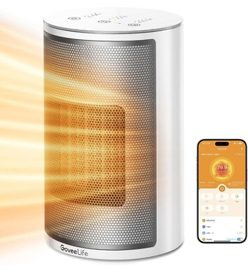 #ad GoveeLife Smart Space Heater for Indoor Use 1500W Fast Electric Heater White $39.99