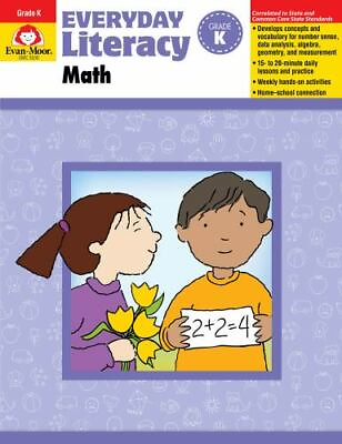#ad Everyday Literacy: Math Grade K 1609638352 Evan Moor Educational paperback $5.24