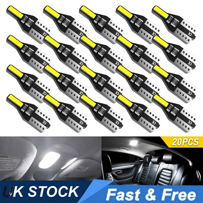 #ad 20Pcs AUXITO For BMW 1 4 5 Series X5 501 W5W Car License Plate Lights Error Free GBP 13.99