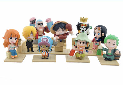 #ad 9pcs One Piece Luffy Zoro Sanji Brook Japanese Anime Figures Toy Gift US Seller $20.99