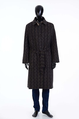#ad FENDI 4700$ Oversized Reversible Beige Wool Trench Style Coat Jacket $2256.00